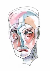Expressief abstract gezicht
