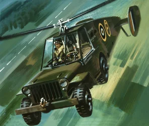 De blauwe wereld in: De vliegende jeep