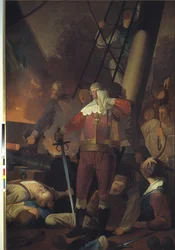 Christian IV op "De Drie-eenheid" in de slag bij Koldberger Heide 1644