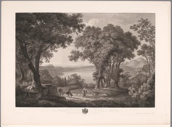 Zicht op het meer van Albano bij Rome