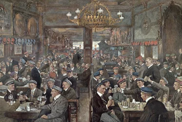 De Studentenbrasserie van de Thuringer Hof in Leipzig, c.1900