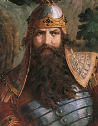 Gunther, koning van Bourgondië, ca. 1882-83 (muurschildering)