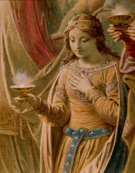 Het wonder van de Graal, uit de Lohengrin Saga, salon (detail)