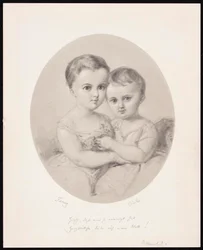 De kleindochters Fanny en Cécile Hensel, ca. 1860