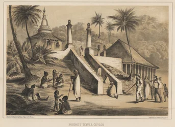 Boeddhistische tempel, Ceylon, 1855