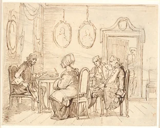Bezoek aan een magistraat of advocaat. Holbergse scène