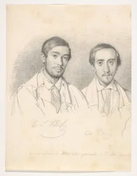 Dubbelportret van de kunstenaars E. F. Kloss en G. Pellicia