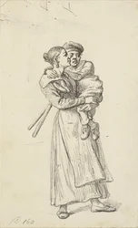 Een vrouw draagt een kreupele