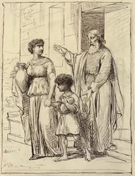 Hagar en Ismael verlaten Abraham