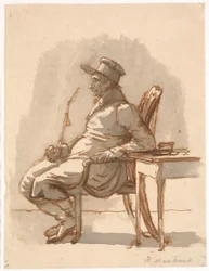 Man met pijp en pet. Oom van de kunstenaar