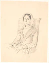 Portret van Sophie Frederikke Raffenberg, zittend in een leunstoel