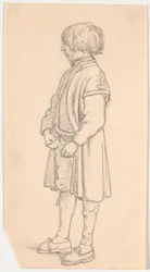 Studie van een staande Zweedse jongen