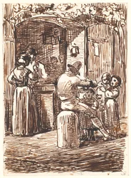 Buiten een wijnwinkel in Italië