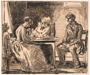 Schets voor "Beeld van het dagelijks leven" (Het Bezoek van de Vrijer)