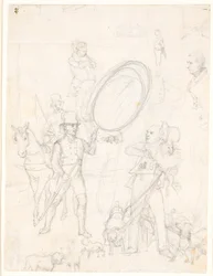 Ontwerp voor het schilderij "Straatscène in de hondsdagen"