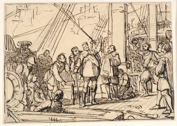 Ontwerp voor het schilderij in de kapel van Chr. 4 in Roskilde "Chr. 4 op de Drie-eenheid"