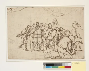 Schets voor het schilderij in Chr. 4.s kapel in Roskilde "Chr. 4. op de Drie-eenheid"