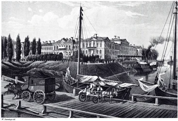 Uitzicht op het Kasteel van Mitau, ca. 1850
