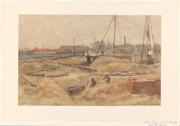 Bouwterrein bij het Wilhelmina Gasthuis