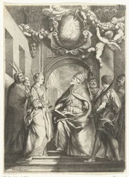 De heilige Gregorius de Grote met vier andere heiligen