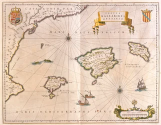 Mallorca, Menorca en Ibiza, inclusief de kusten van Catalonië en Valencia, in 