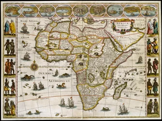Kaart van Afrika. Blad uit een atlas van Willem Janszoon Blaeu