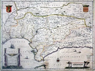 Kaart van Andalusië, Spanje