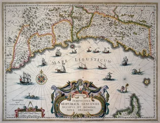 Kaart van de Republiek Genua, Italië