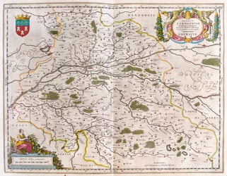 Riviervallei van de Loire met stad (Bloise, Amboise) - Touraine, in 