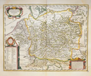 Veteris Germany uit Theatrum Orbis Terrarum door Willem Bleau, Amsterdam