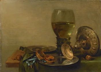 Stilleven met een zilveren tazza