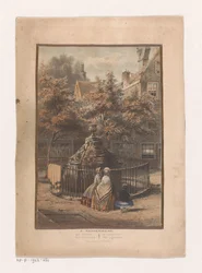 Fontein en binnenplaats aan de Prinsengracht in Amsterdam