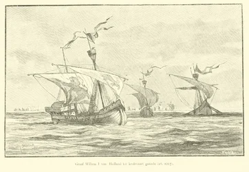 Graaf Willem I van Holland op weg naar de 5e kruistocht, 1217