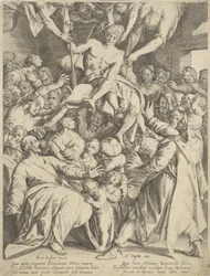 Verlamde door het dak naar Christus neergelaten
