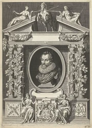 Portret van Gerard Thibault in architecturale omlijsting