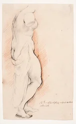 Venus. Antiek standbeeld gezien van rechts