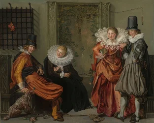 Elegante paren die flirten