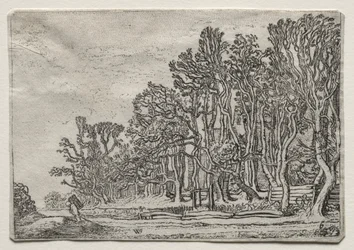 De set van de landschappen: Twee plank-heggen, 1616