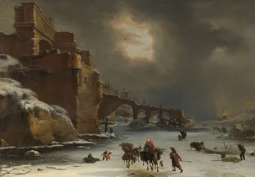 Stadsmuren in de winter, c.1650-70