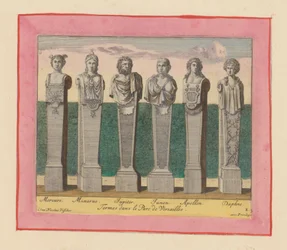 Hermen van Mercurius, Minerva, Jupiter, Juno, Apollo en Daphne