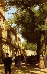 Middag op een Drukke Stadstraat