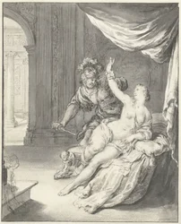 Tarquinius bedreigt Lucretia