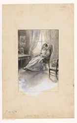 Vrouw in een leunstoel