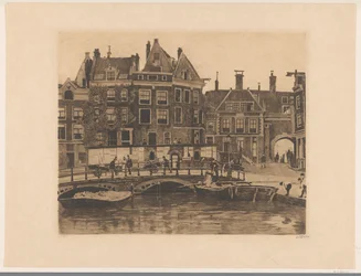 Gezicht op het Beurspleintje in Amsterdam