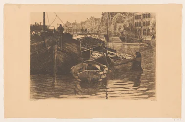 Turfschepen in de Oude Schans in Amsterdam