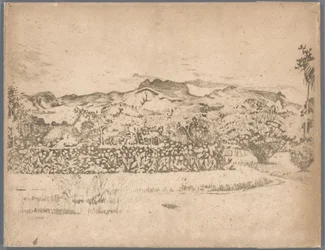 Uitzicht op de vulkaan De Kloet, Gambar