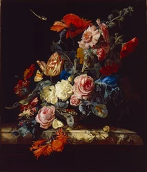 Een vaas met bloemen, 1663