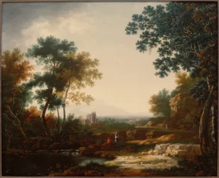 Landschap met ruïnes en figuren