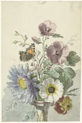Boeket bloemen met een vlinder