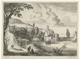 Dorp aan een baai (Italiaanse landschappen)